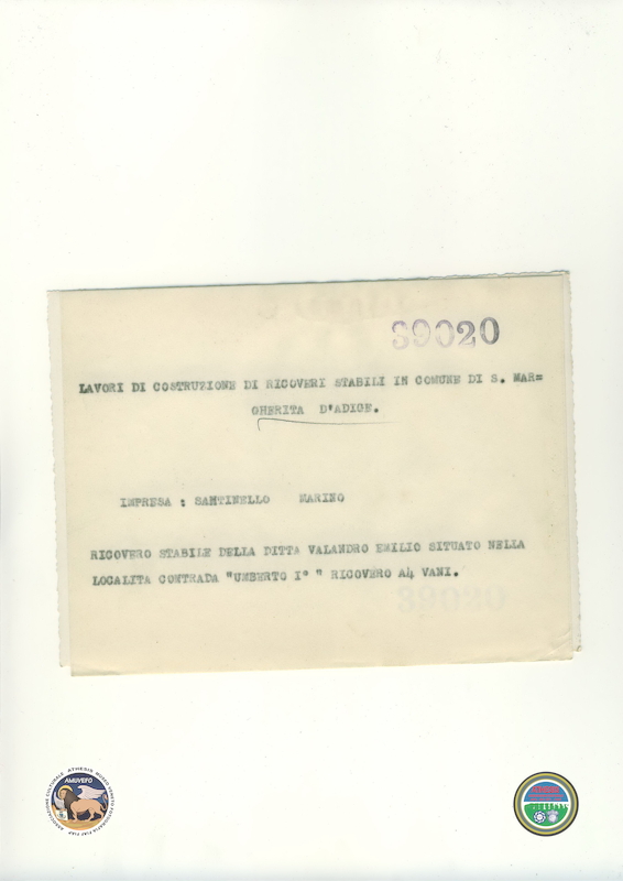 1939 11 07 DP Santa Margherita d&#039;Adige LAVORI COSTRUZIONE RICOVERI id_39020 2 retro